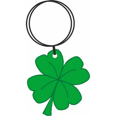 Four Leaf Clover Key Chain w/Clear Mirrored Back (4 Square Inch)