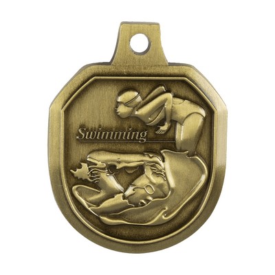 1.5" Female Swimming Stock Die Cast Medal