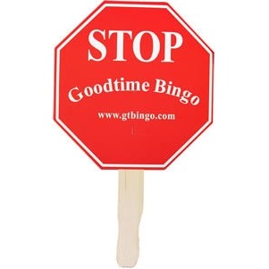 Stop Sign Stock Shape Hand Fan