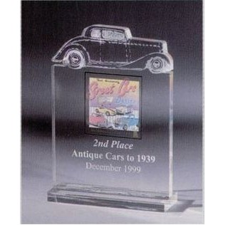 Custom Shape Acrylic Award on Acrylic Clear Base (7"x10")