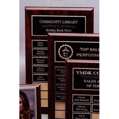 Dark Walnut Finish Perpetual Plaque w/ 24 Plates (12"x18 1/2")