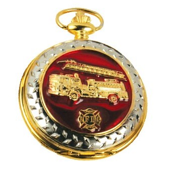 Pocket Watch w/Chain (Fire Engine)