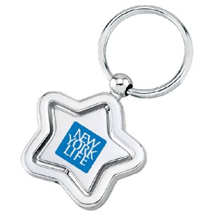 Star Shape Spinning Circular Center Star Metal Key Holder