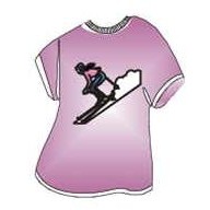 Female Skier T-Shirt Lapel Pin