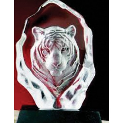 7" Animal Kingdom Hand Blown Glass Tiger Award