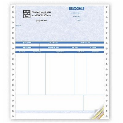 Parchment Continuous Product Invoice (3 Part)