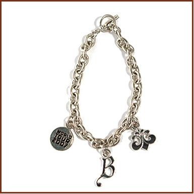 7-1/2" Charm Tiffany Style Bracelet W/Toggle Clasp