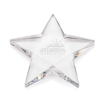 Pentagon Star Paperweight - Optical 4"