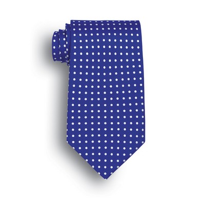 Royal Blue Newport Polka Dot Wet Dyed Polyester Tie