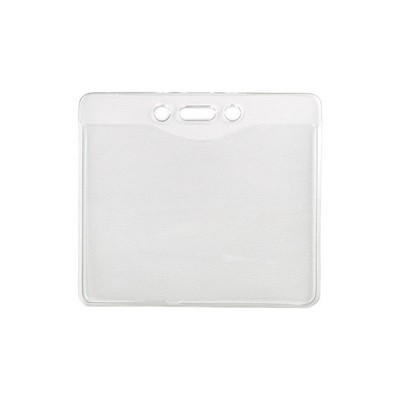 Horizontal Top-Load Clear Vinyl Badge Holder w/ Slot & Chain Holes