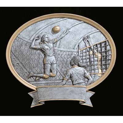 Volleyball, Female Oval Sport Legend Plates - 6"