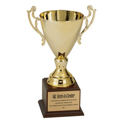 12¼" Ramona Trophy Series w/8½" Metal Cup on Wood Base