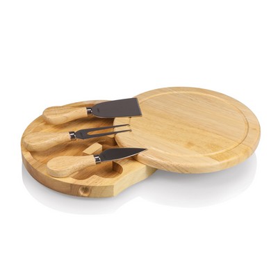 Brie Circular Cutting Board w/3 Cheese Tools