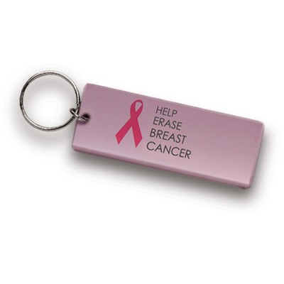 Breast Cancer Awareness Large Aluminum Rectangular Key Tag