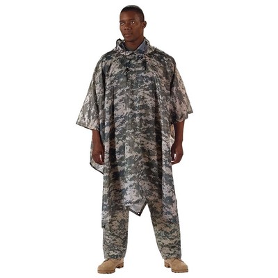 GI Type Army Digital Camouflage Military Rip-Stop Poncho