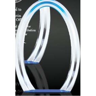 Blue Oval Double Halo Award (4 3/4"x7)