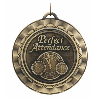 Perfect Attendance, Spinner Medal (2 5/16")