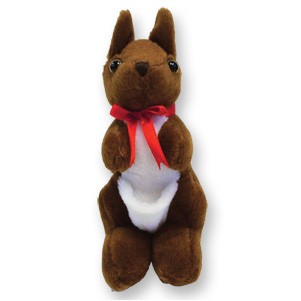 Custom Plush Dark Brown Kangaroo w/ Ribbon