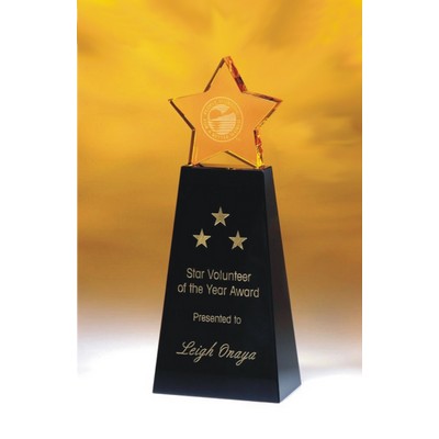 8" Crystal Golden Star Award