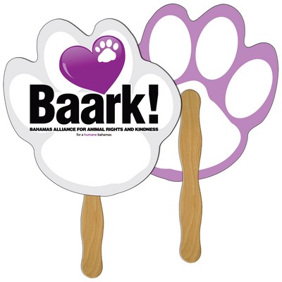 Paw Print Hand Fan Full Color (2 Sides)