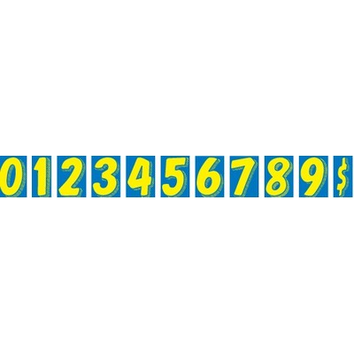 Windshield Number Decals - 7 1/2" (Blue/Yellow)