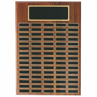 Walnut Veneer Perpetual Plaque w/90 Engraving Plates (20"x26")