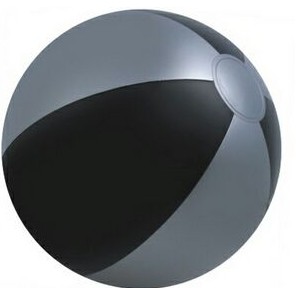 Silver/ Black 16" Inflatable Two Alternating Color Beach Ball