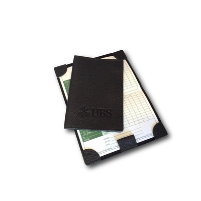 Custom Bi Fold Genuine Leather Golf Score Card Holder (Debossed/ 1 Side)