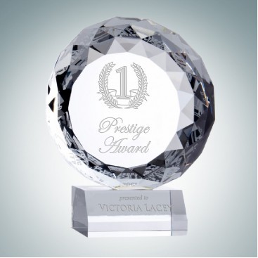 Victory Circle Optical Crystal Award Plaque (Large)