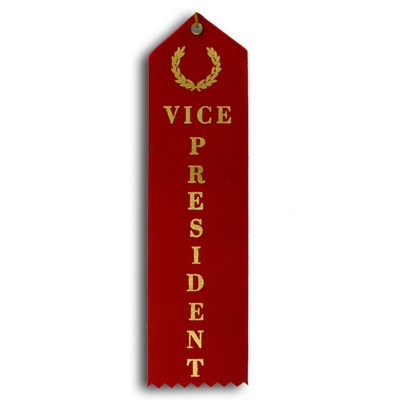 Standard Stock Ribbon w/Card & String (2"x 8") - Vice President