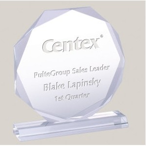 8" Beveled Octagon Acrylic Award