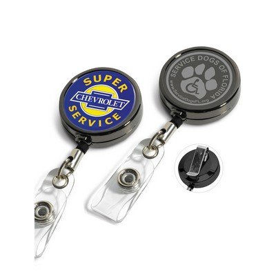 Gunmetal Badge Reel w/Sliding Clip