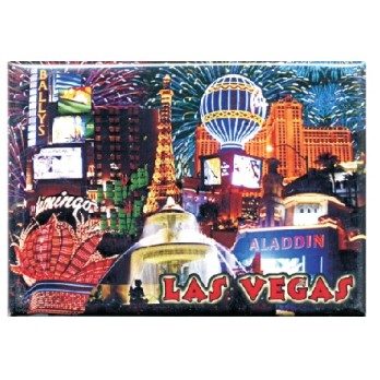 Las Vegas Metal Photo Rectangle Magnet (2"x3")