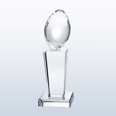 Crystal Football On Pedestal Base Trophy, 4"x11"