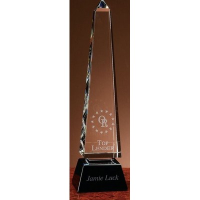 12½" Jet Crystal Obelisk Award