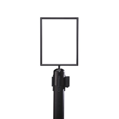 Black Vertical Sign Frame W/ Black Post Belt Top Adapter