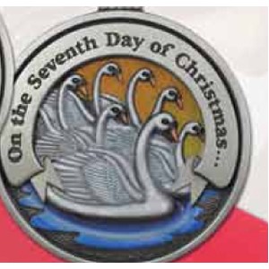 Twelve Days of Christmas 3D Gallery Print Mini Ornament (Day 7 - Seven Swans-a-Swimming)