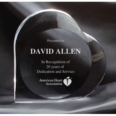 Clear Acrylic Heart Award