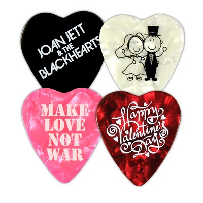 Heart Shaped Guitar Pick (1 Color Imprint)