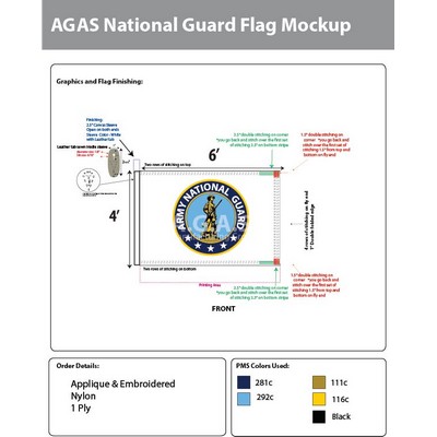 Army National Guard Deluxe Flags 4x6 foot