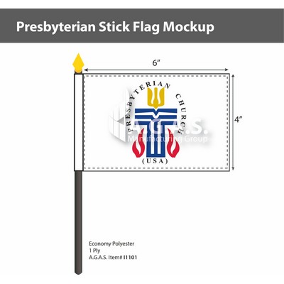 Presbyterian Stick Flags 4x6 inch