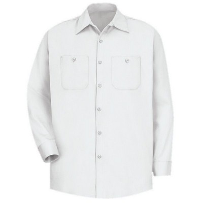 Red Kap™ Men's Long Sleeve Wrinkle Resistant Cotton Work Shirt - White