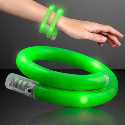 Green Flash LED Wrap-Around Tube Bracelet - BLANK