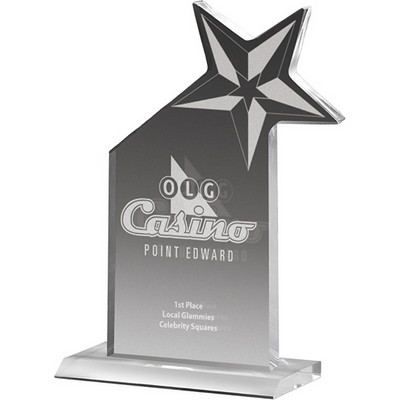 Clear Acrylic Shooting Star Award (7 1/2"x10 1/2"x3/4") Laser Engraved