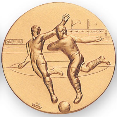 2" Soccer Male Stamped Medallion Insert Disc