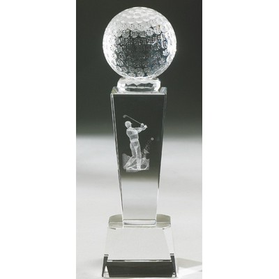 8½" Optical Cut Crystal Golf Award