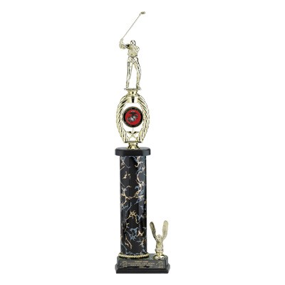 22½" Single Marbled Column Trophy w/Figure & 2" Insert (Both Sold Separately)