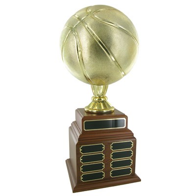 20" Basketball Perpetual Trophy w/32 Name Plates