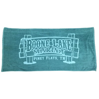 Hunter Green Terry Velour Beach Towel (34"x70")