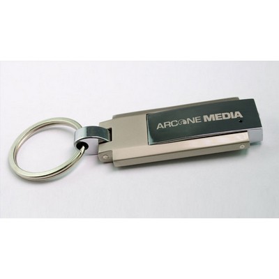 Chrome Steel Swivel USB Drive W/Integrated Large Key Ring